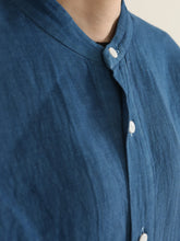 本藍染！Trapezoid Midlle Shirt -  （ セルヴィッチリネンローン  ）