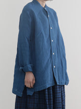 本藍染！Trapezoid Midlle Shirt -  （ セルヴィッチリネンローン  ）