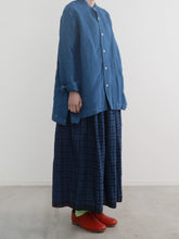 本藍染！Trapezoid Midlle Shirt -  （ セルヴィッチリネンローン  ）