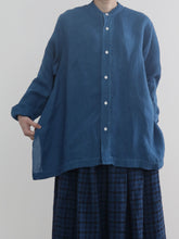 本藍染！Trapezoid Midlle Shirt -  （ セルヴィッチリネンローン  ）
