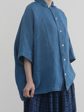 本藍染！ Boy Friend Pajama Shirt  -  （ セルヴィッチリネンローン  ）