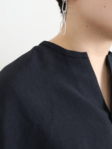 Square  Slit Tunic   - （　もっと偽リネン　）