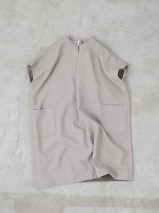 Square  Slit Tunic   - （　もっと偽リネン　）