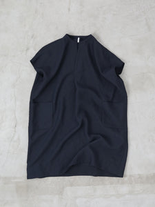 Square  Slit Tunic   - （　もっと偽リネン　）