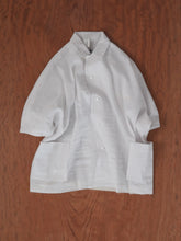 ティッシュペーパー・Flat  Boy Friend Pajama Shirt -（  強撚コットンラミーローン )