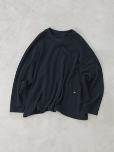 Breathing! Button Rivets Crew Neck - （  FABRITEC / ウォッシャブルシルク鹿の子  ）