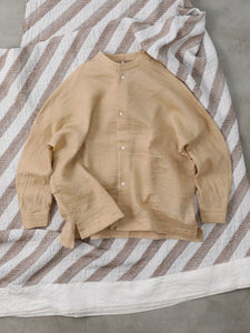 Packing! Triangle Long Sleeve Shirt     -  （ ウォッシャブルオーガンジーシルクリネン）