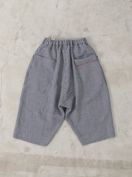 耳鳴！ Boy Friend Chapllin Pants 　- （ 千鳥格子 Old Selvedge linen ）