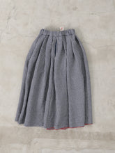 耳鳴！ 2/2 Pleat Skirt 　- （ 千鳥格子 Old Selvedge linen ）