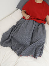 耳鳴！ 2/2 Pleat Skirt 　- （ 千鳥格子 Old Selvedge linen ）