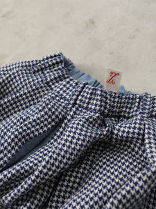耳鳴！ 2/2 Pleat Skirt 　- （ 千鳥格子 Old Selvedge linen ）