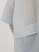 ティッシュペーパー・Flat Square Shirt -（  強撚コットンラミーローン )