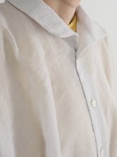 ティッシュペーパー・Flat Square Shirt -（  強撚コットンラミーローン )
