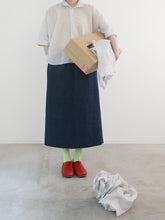 ティッシュペーパー・Flat Square Shirt -（  強撚コットンラミーローン )