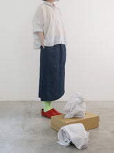 ティッシュペーパー・Flat Square Shirt -（  強撚コットンラミーローン )