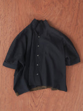 ティッシュペーパー・Flat Square Shirt -（  強撚コットンラミーローン )