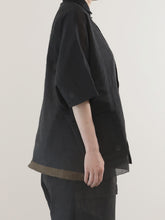 ティッシュペーパー・Flat  Boy Friend Pajama Shirt -（  強撚コットンラミーローン )