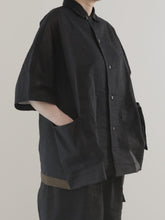 ティッシュペーパー・Flat  Boy Friend Pajama Shirt -（  強撚コットンラミーローン )