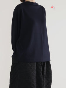 Washable! Rum Neck Wide Long Sleeve　 - （  FABRITEC / special touch wool ponch  ）