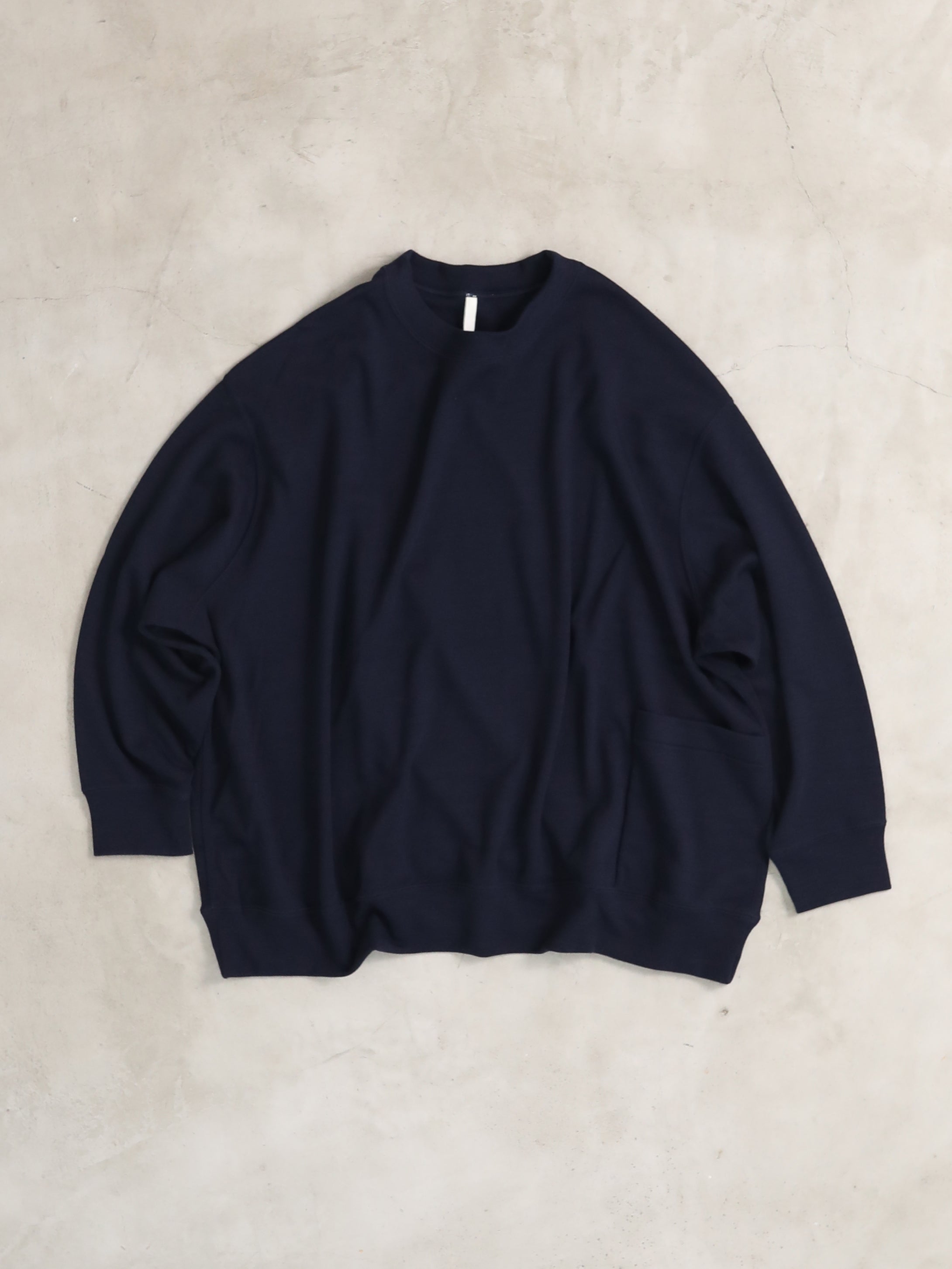 Washable!  Crew Neck Long Sleeve　 -    （ Special Touch Wool Ponch )