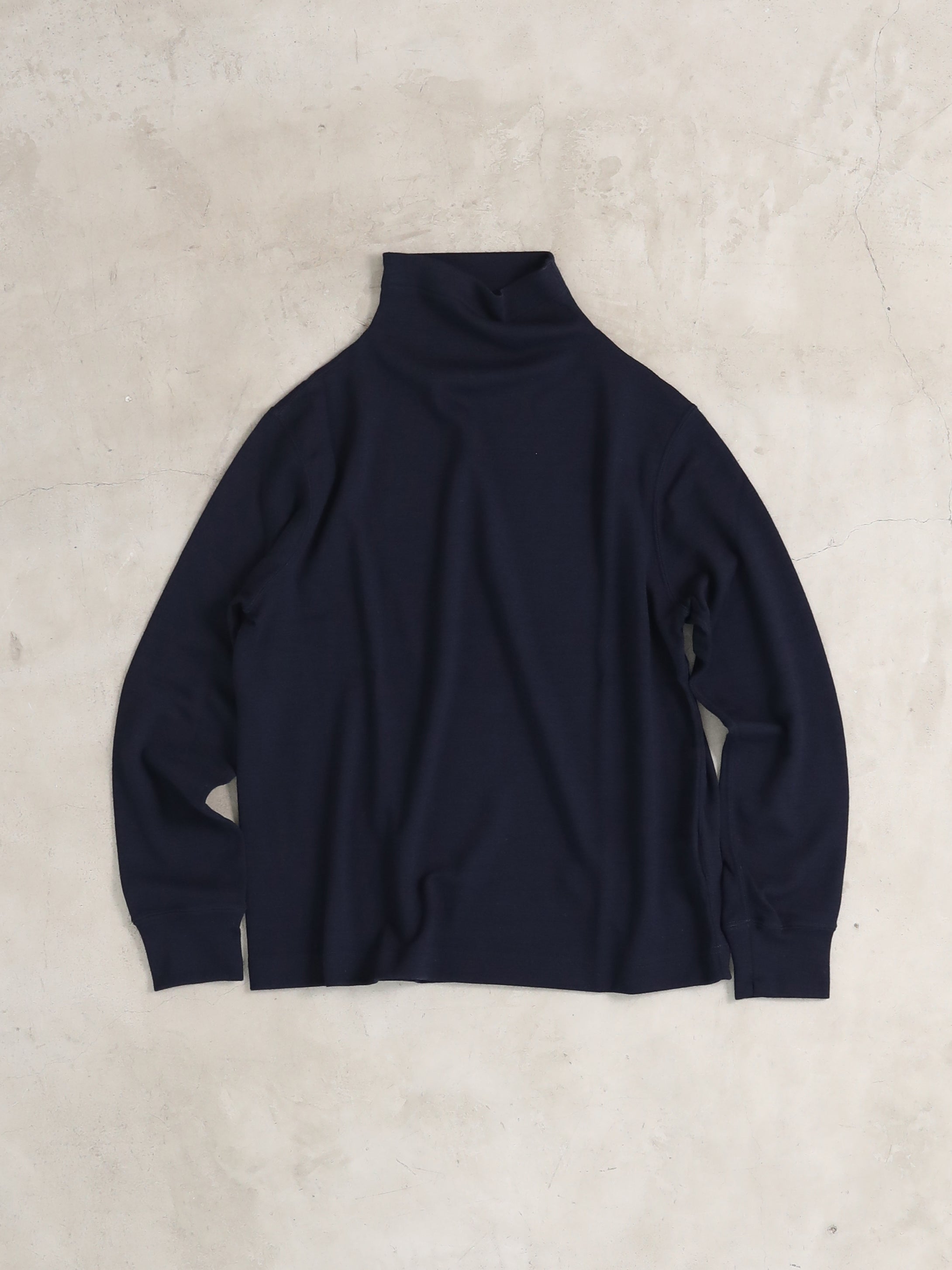 Washable! Off Turtle Long Sleeve　 - （  FABRITEC / special touch wool ponch  ）