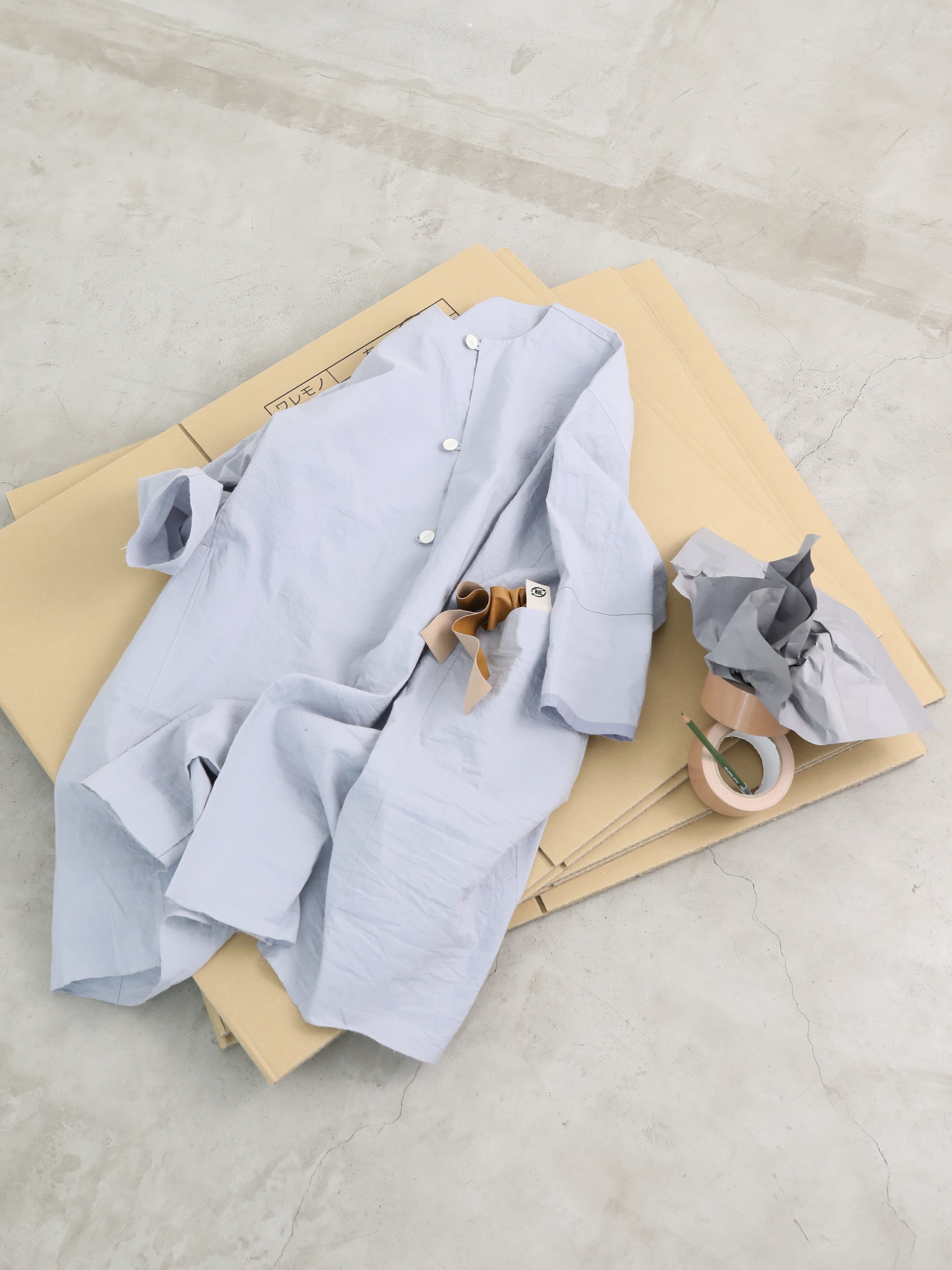 耳鳴！Kruta Coat  -（  えんぴつストライプ・画用紙布 )